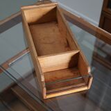 Meuble de mercerie ou comptoir de magasin espagnol ancien en hêtre et chêne, années 1950