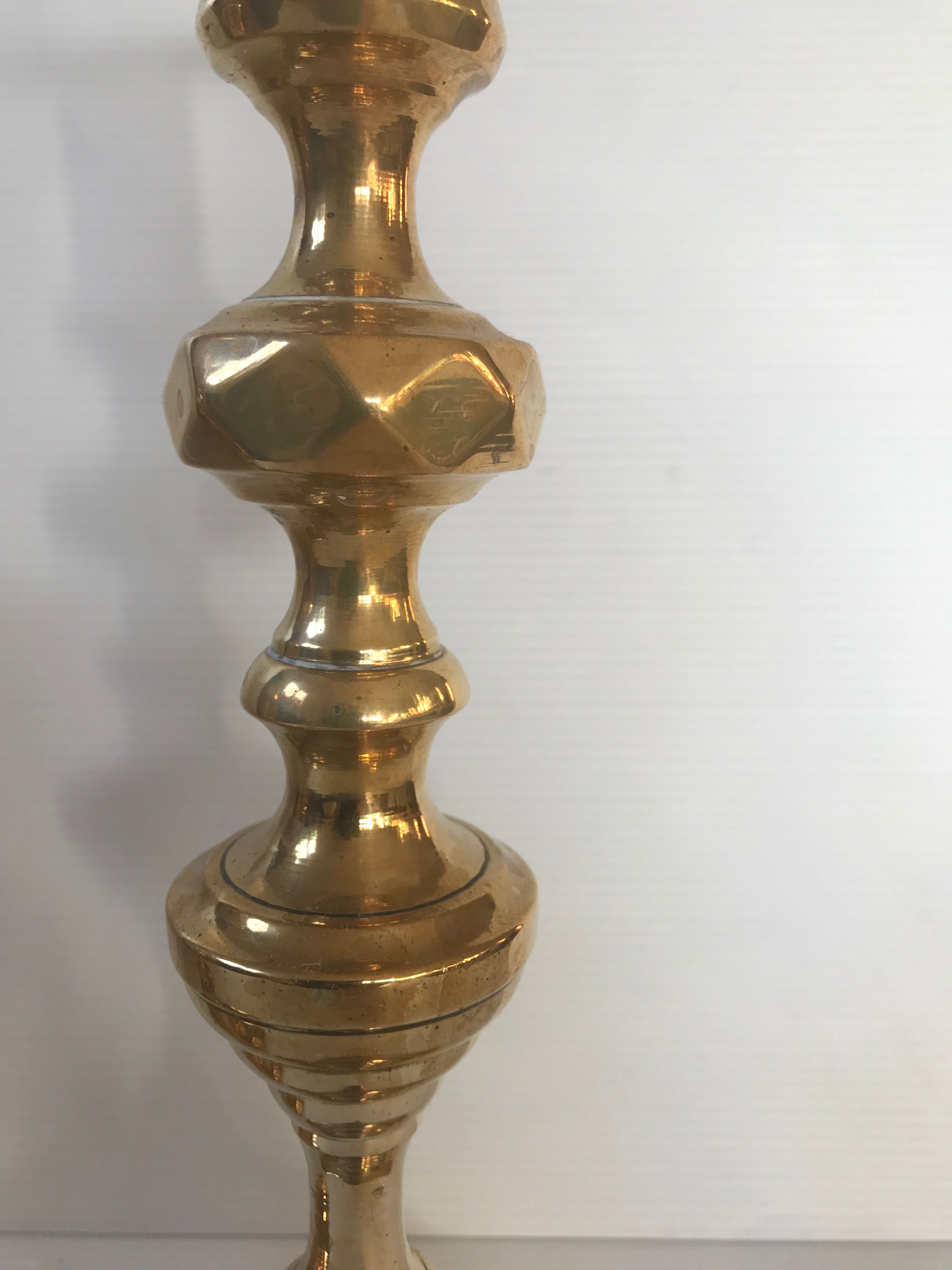 Pair of Victorian candle holders in gilded bronze