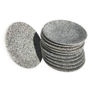 10 Assiettes dessert - gris