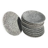 10 Assiettes dessert mouchetées gris noir