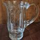 Pichet verre taillé quadrillage années 50