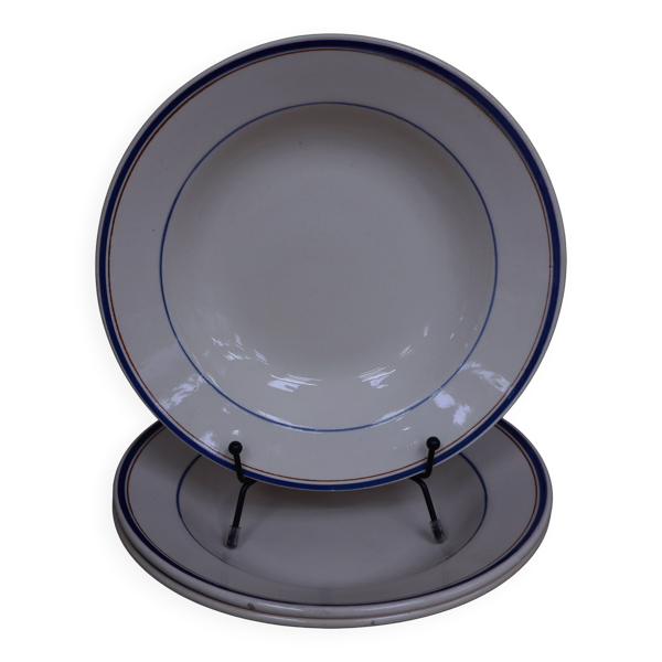 Lot de 3 assiettes creuses « Moulin des Loups – Louvois »