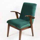 Fauteuil en velours vert d’années 1970
