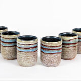 6 Accolay ceramic cups, 1950