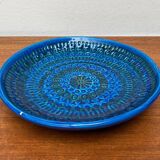 Large wall plate Rimini Blu Italian mid-century by Aldo Londi for Bitossi, 1960s.