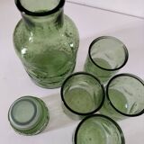 Carafe and matching tumblers in molded glass