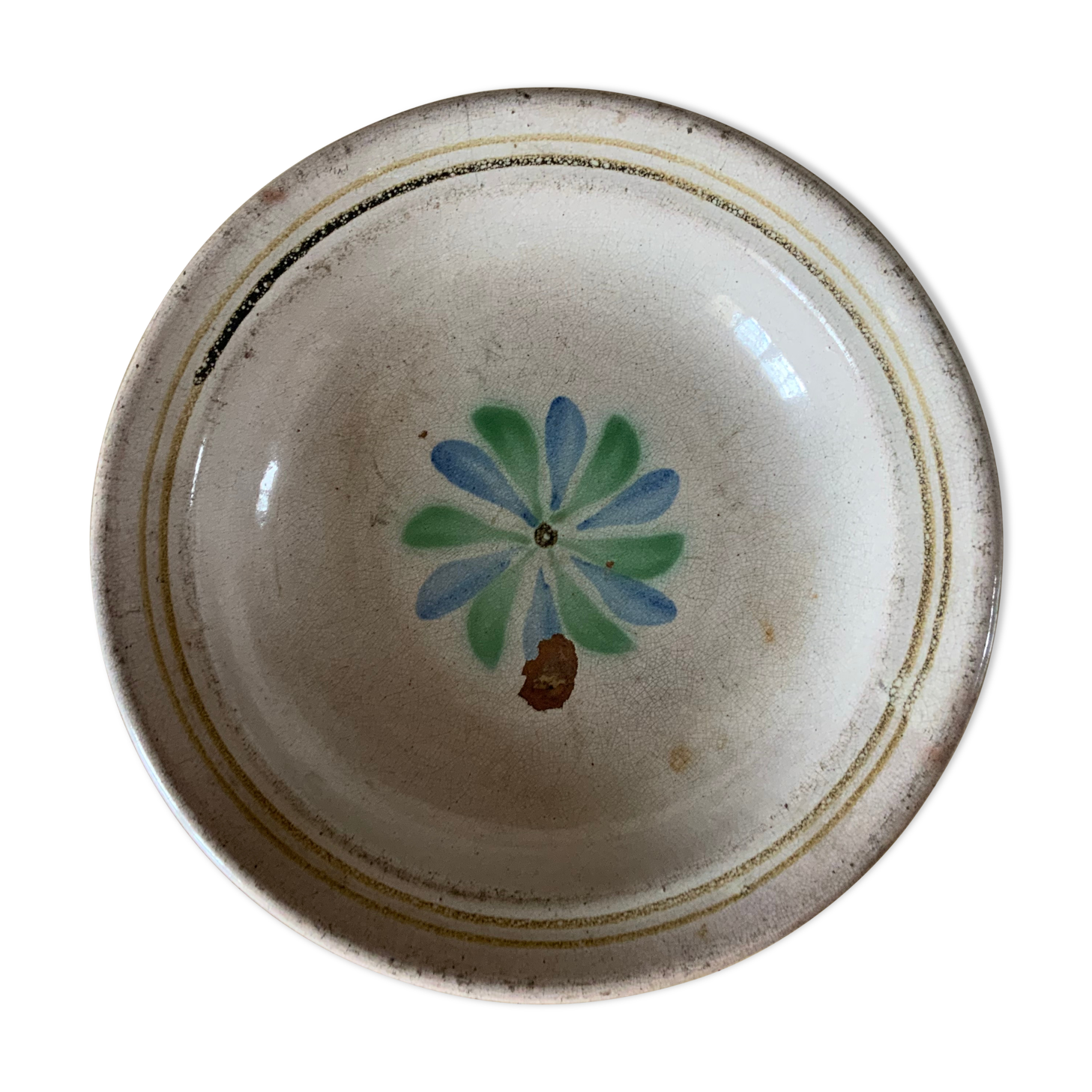 Flat in earthenware brown ass of forges the waters late 18th century at the beginning of the 19th century