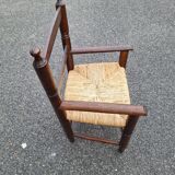 Fauteuil enfant en bois et paille