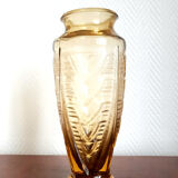 Vase art déco jaune