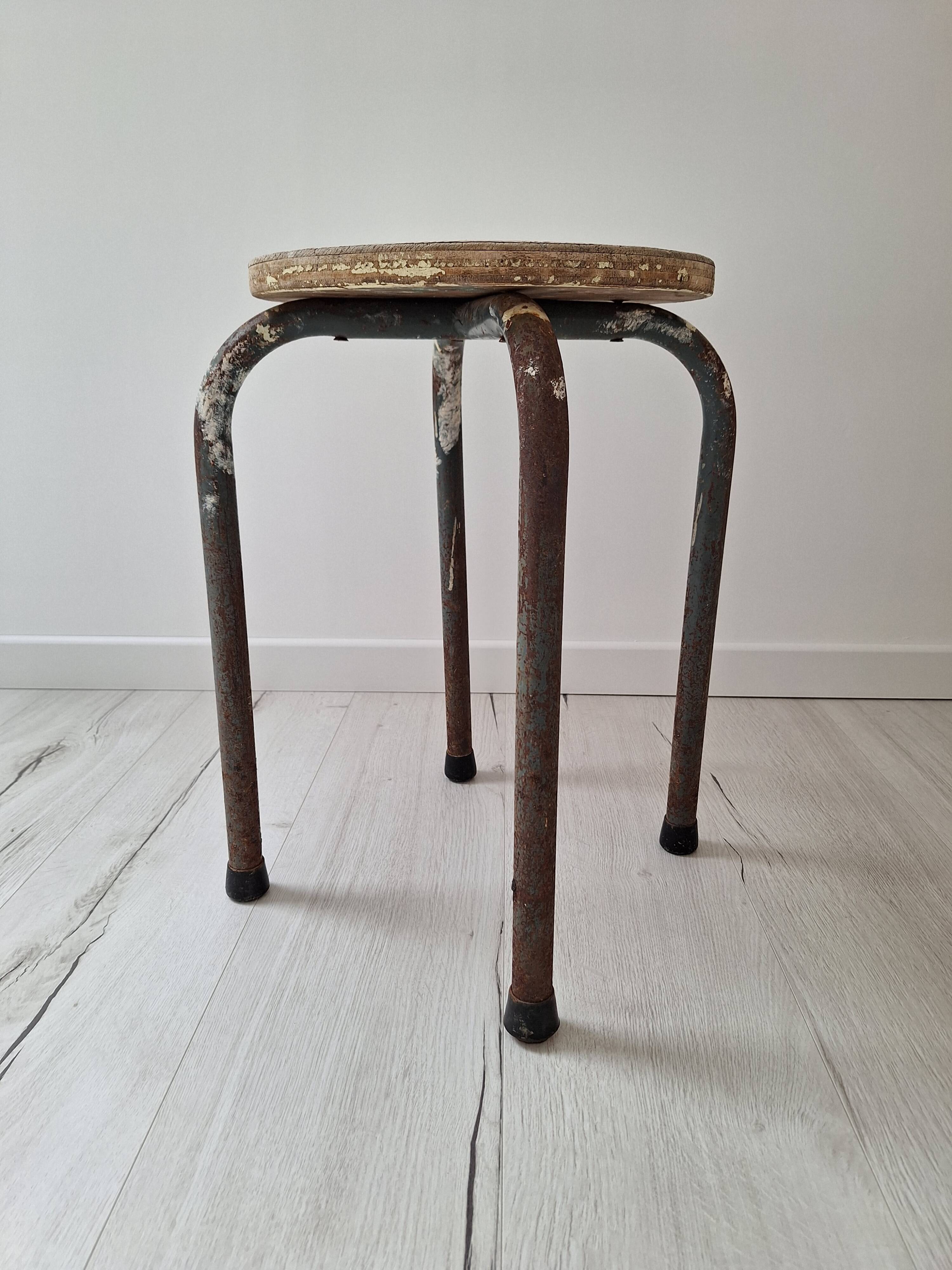 Vintage workshop school stool