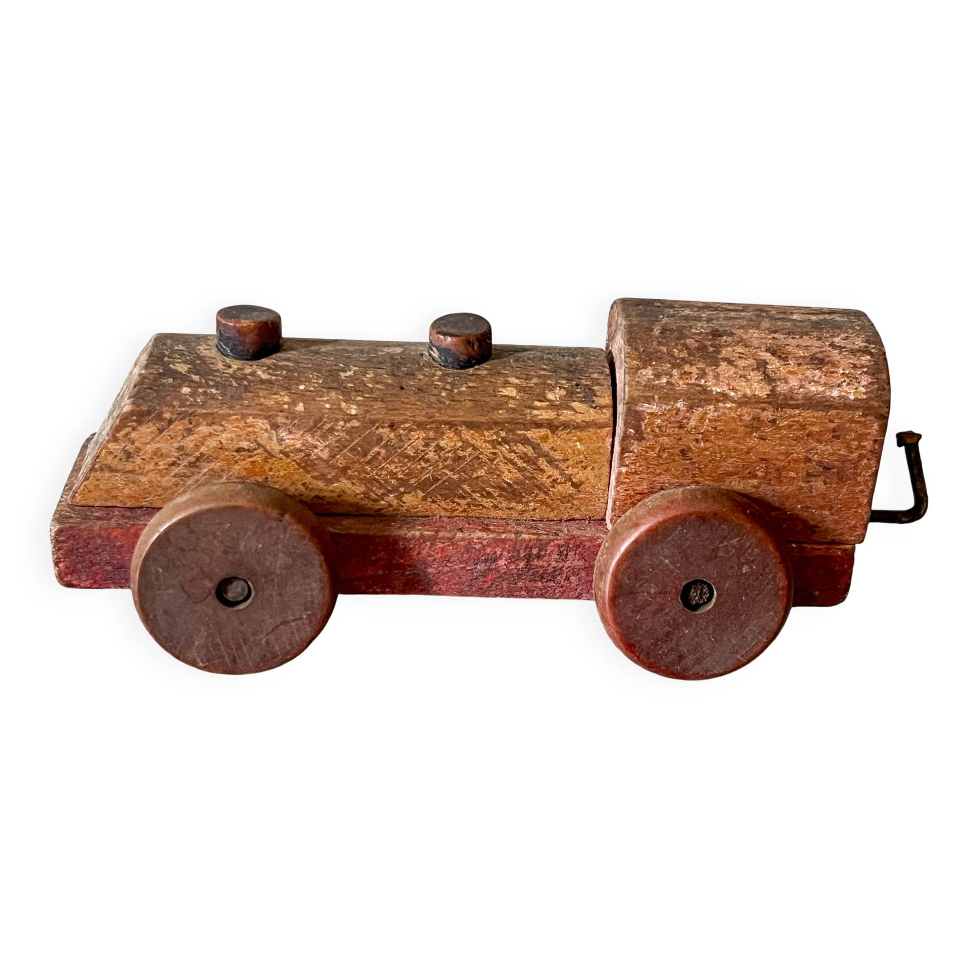 Small wooden locomotive, old toy