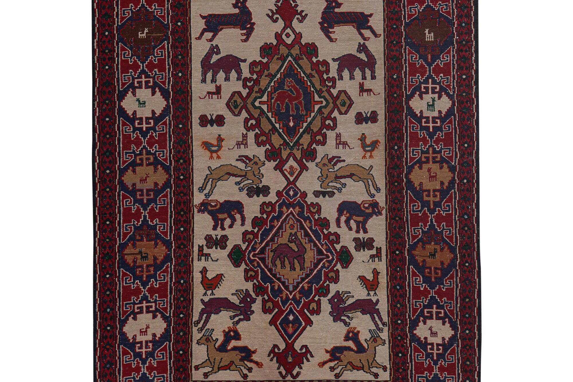 Vintage Turkish kilim handwoven 108x143 cm
