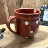 carafe, pitcher, Landert brown ceramic with cream dots