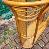 Rattan shelf with mirror