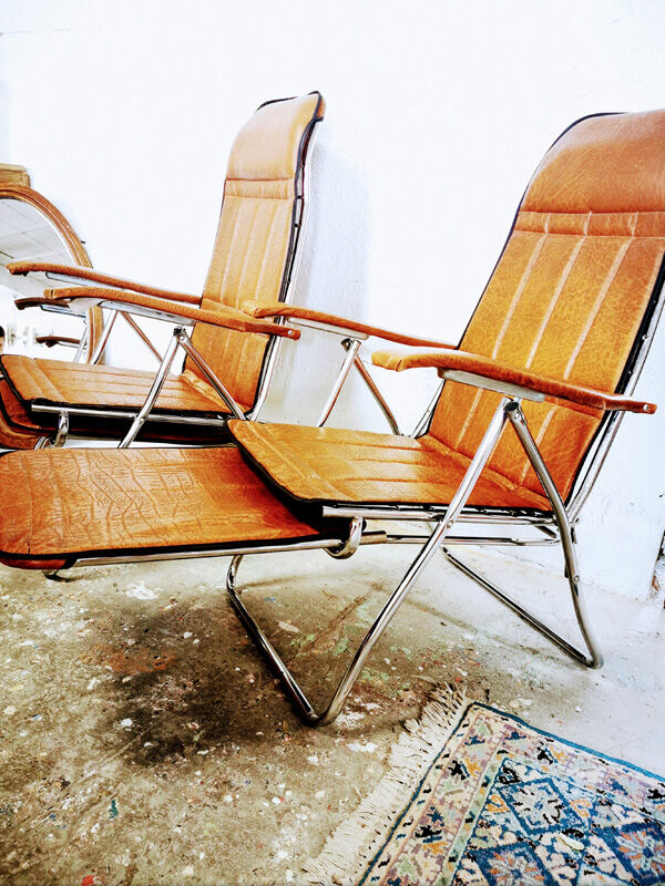 Pair of Italian reclining chairs Maule Marga from the 1970s