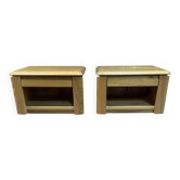 Pair of solid elm bedside tables from the 1970s.