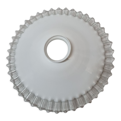 Abat-jour opaline dentelle blanche