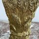 Pair of vases, solid bronze, gilded, early 20th century work, dove decoration, sheaf of wheat, art