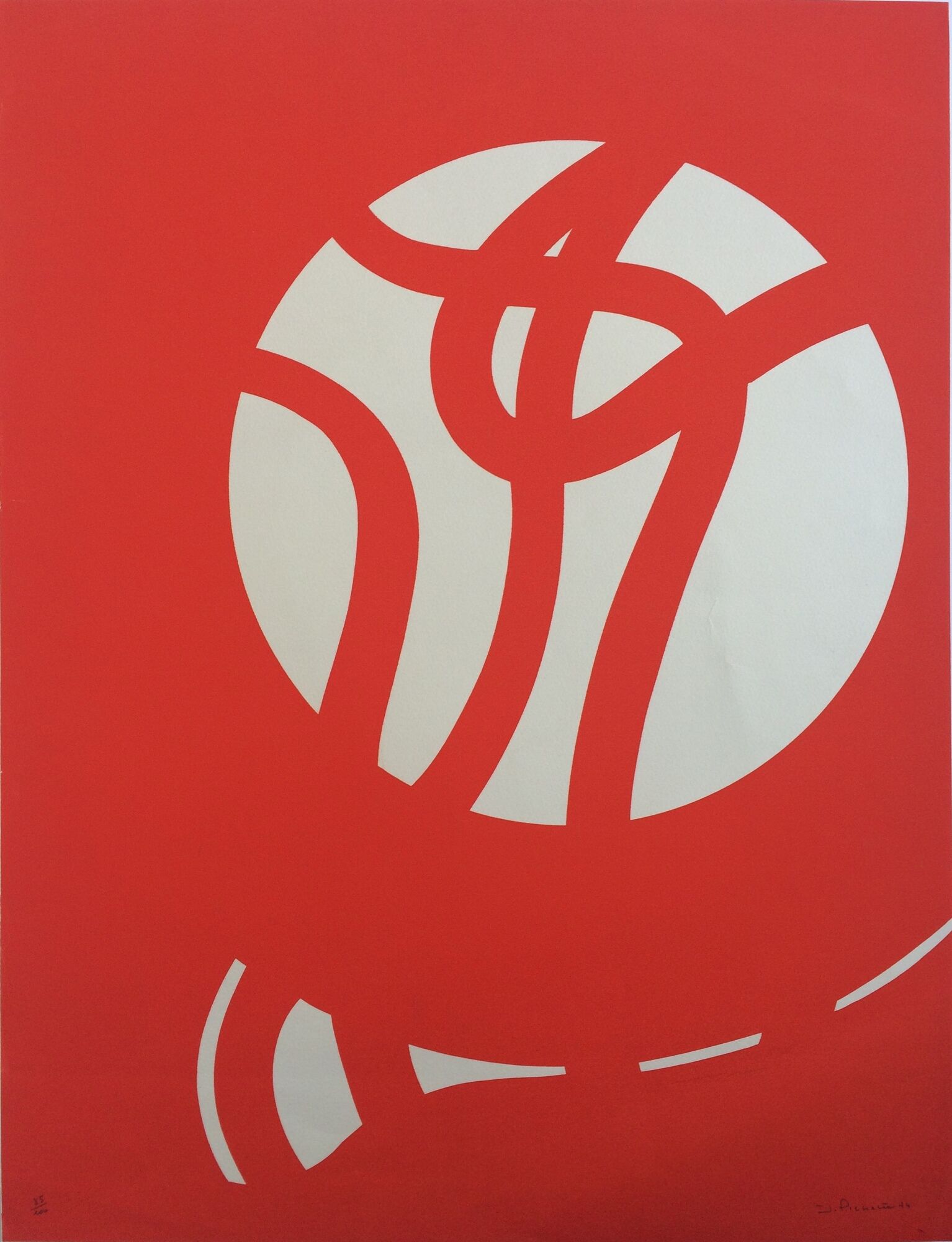 James pichette, rouge à cordes, 1974. lithographie originale sur papier arches signée et numérotée