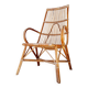 Fauteuil ancien en rotin large dossier