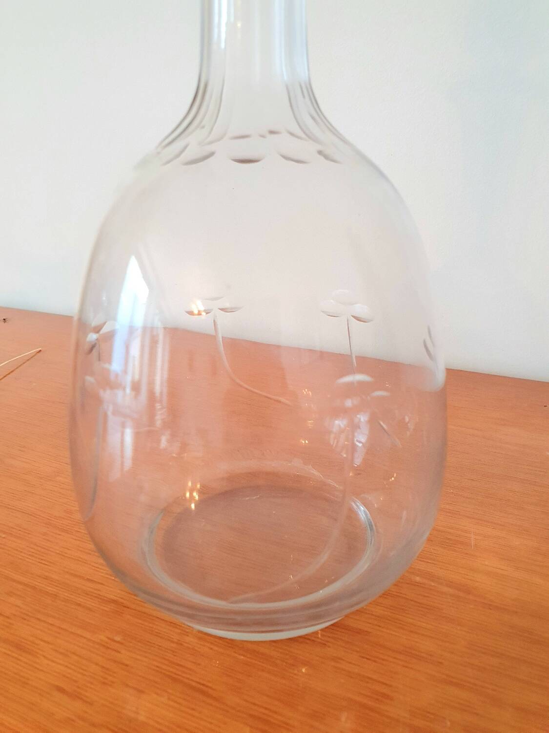 Vintage etched glass carafe