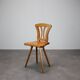 Vintage Czech folk farmhouse chair in solid wood, from the 1940s-1950s.