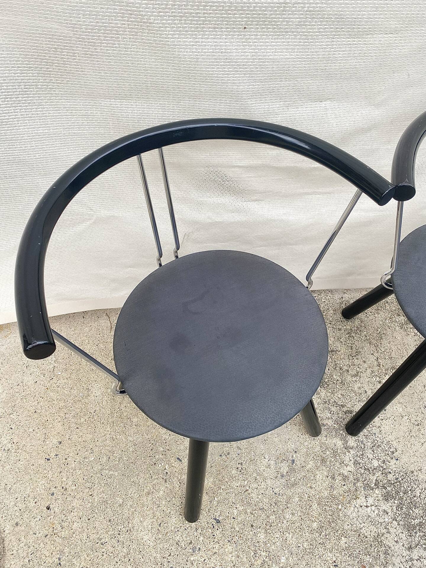 Techna armchairs – asahi kogyo, italian manufacture, 1990s