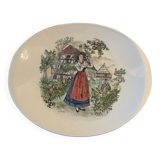 Sarreguemines porcelain dish Alsatian motif for decoration or collection
