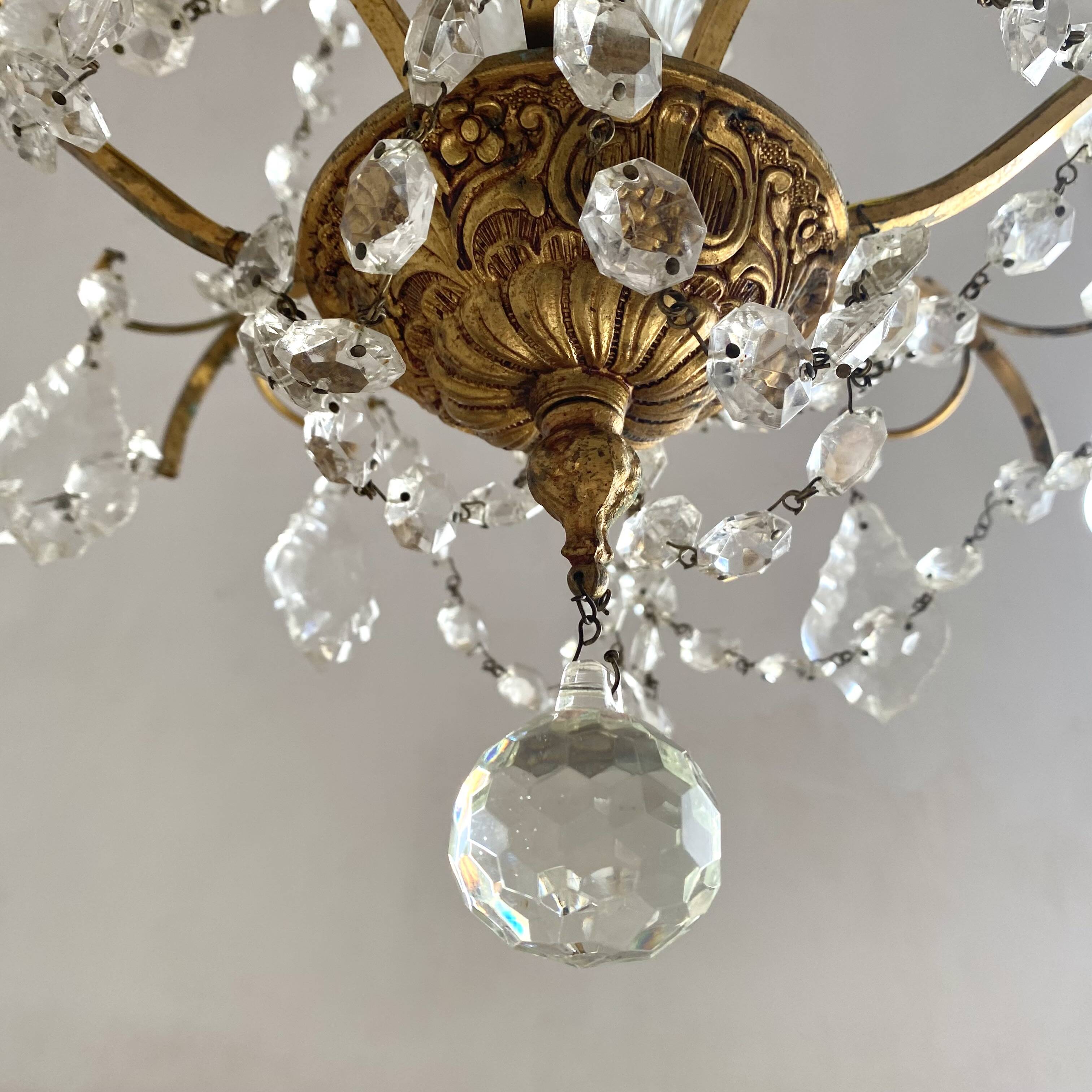 4-light chandelier with tassels, height 80cm