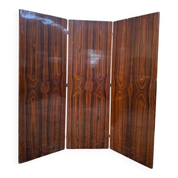 Paravent triptyque – Époque Art Déco – Placage de noyer