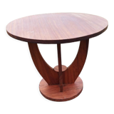 Pedestal table art deco round wood coffee table