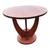 Pedestal table art deco round wood coffee table