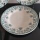 7 Jane model flat plates with dark green floral decoration Saint-Amand