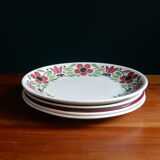 4 flat plates mismatched green and red