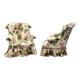 Pair of English armchairs with floral fabric
