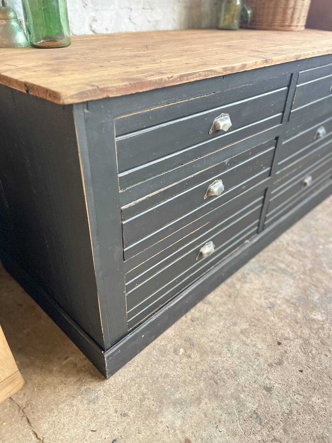 Old trade furniture with black patina