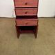 Small Chiffonier / Vintage red lacquered rattan storage unit