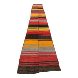 Old Turkish narrow Kilim Runner 322x48 cm shabby chic, vintage kelim