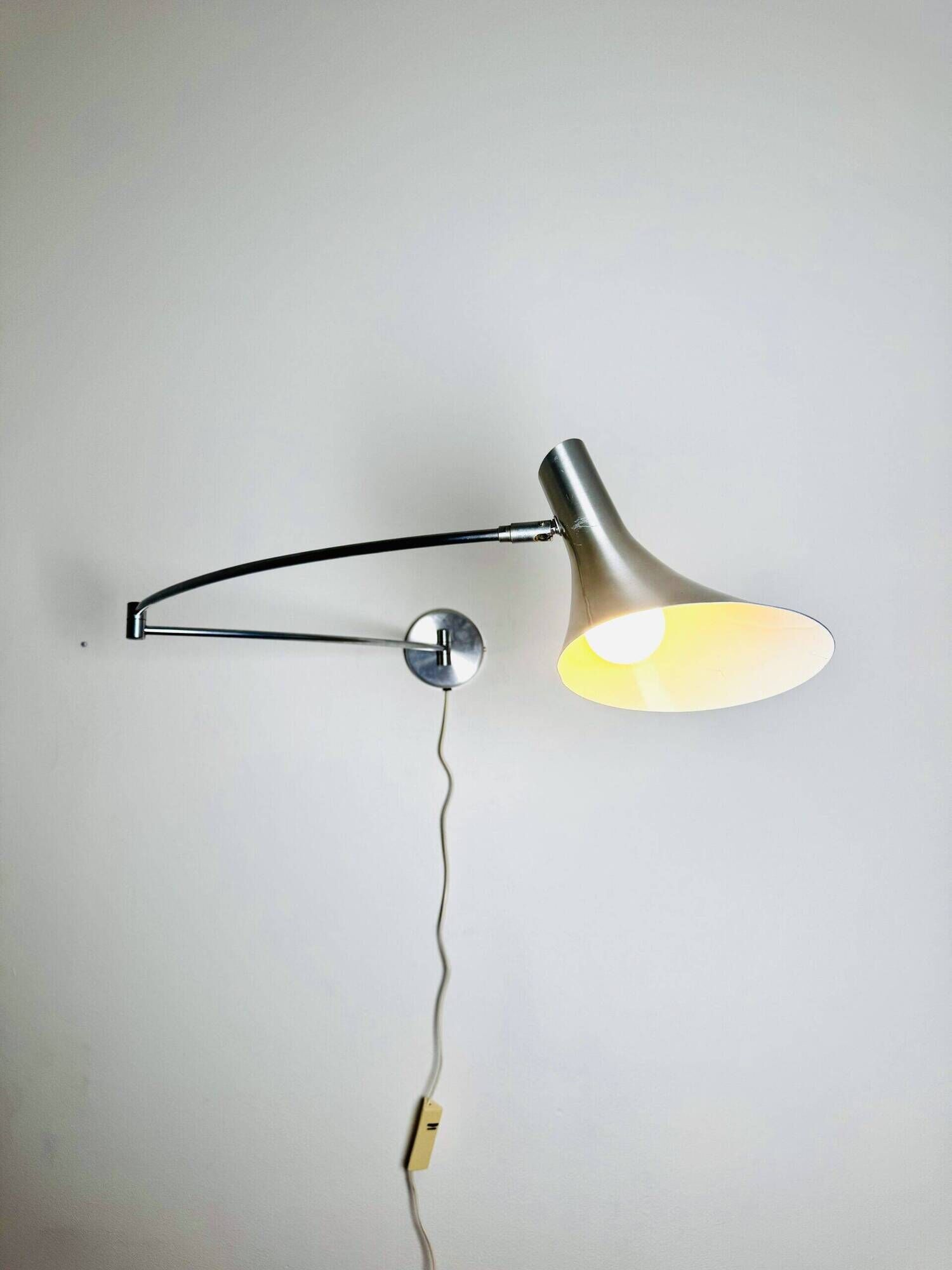 Trumpet Shade Swing Arm Wall Lamp By Hala Zeist, The Netherlands, 1980S