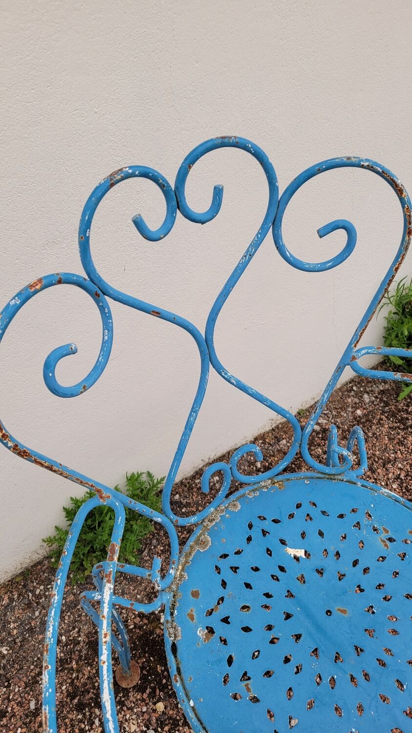 Old wrought iron garden furniture