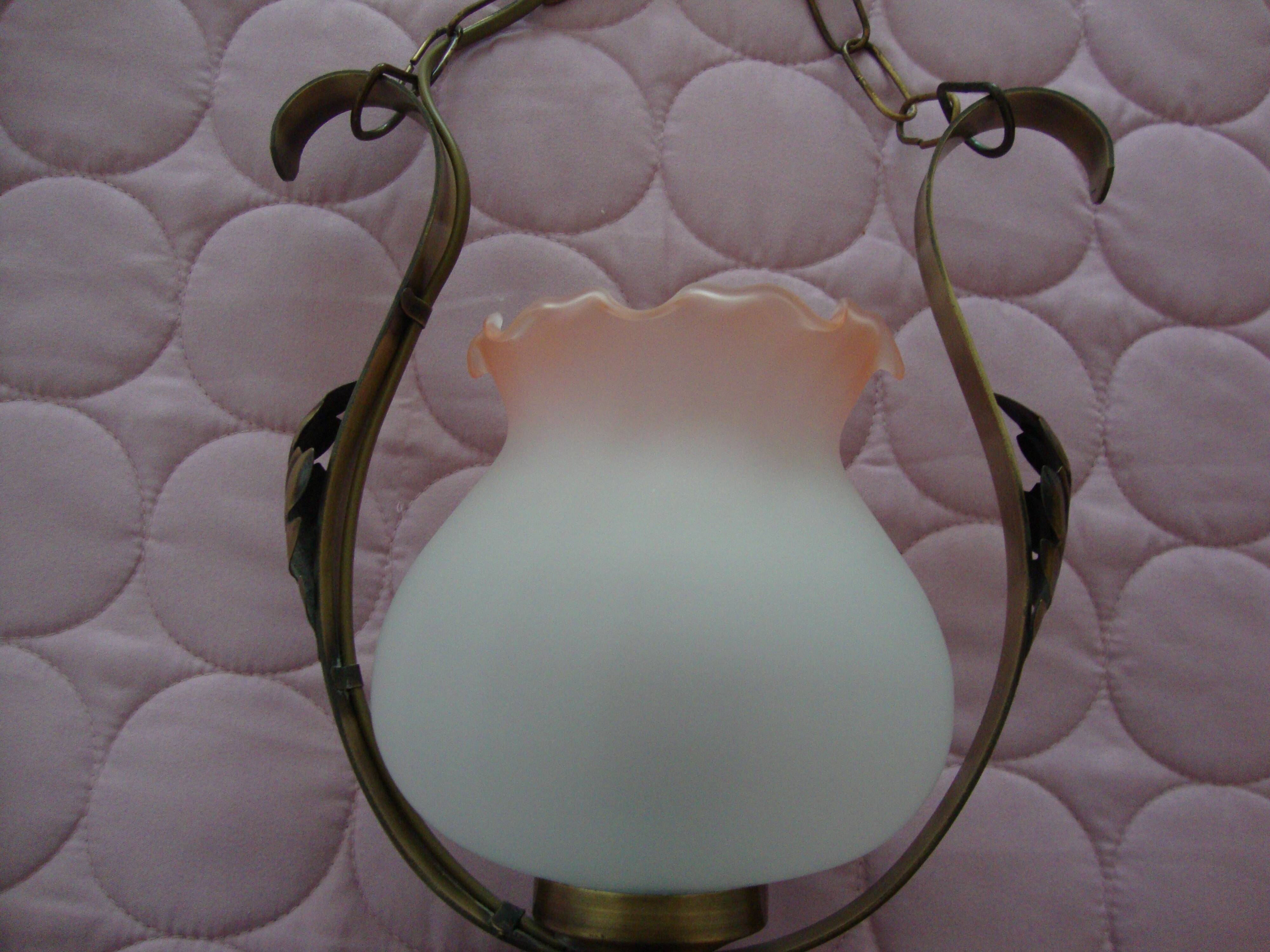 Ancient wood and glass chandelier