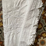 Monogrammed and embroidered castle sheet.