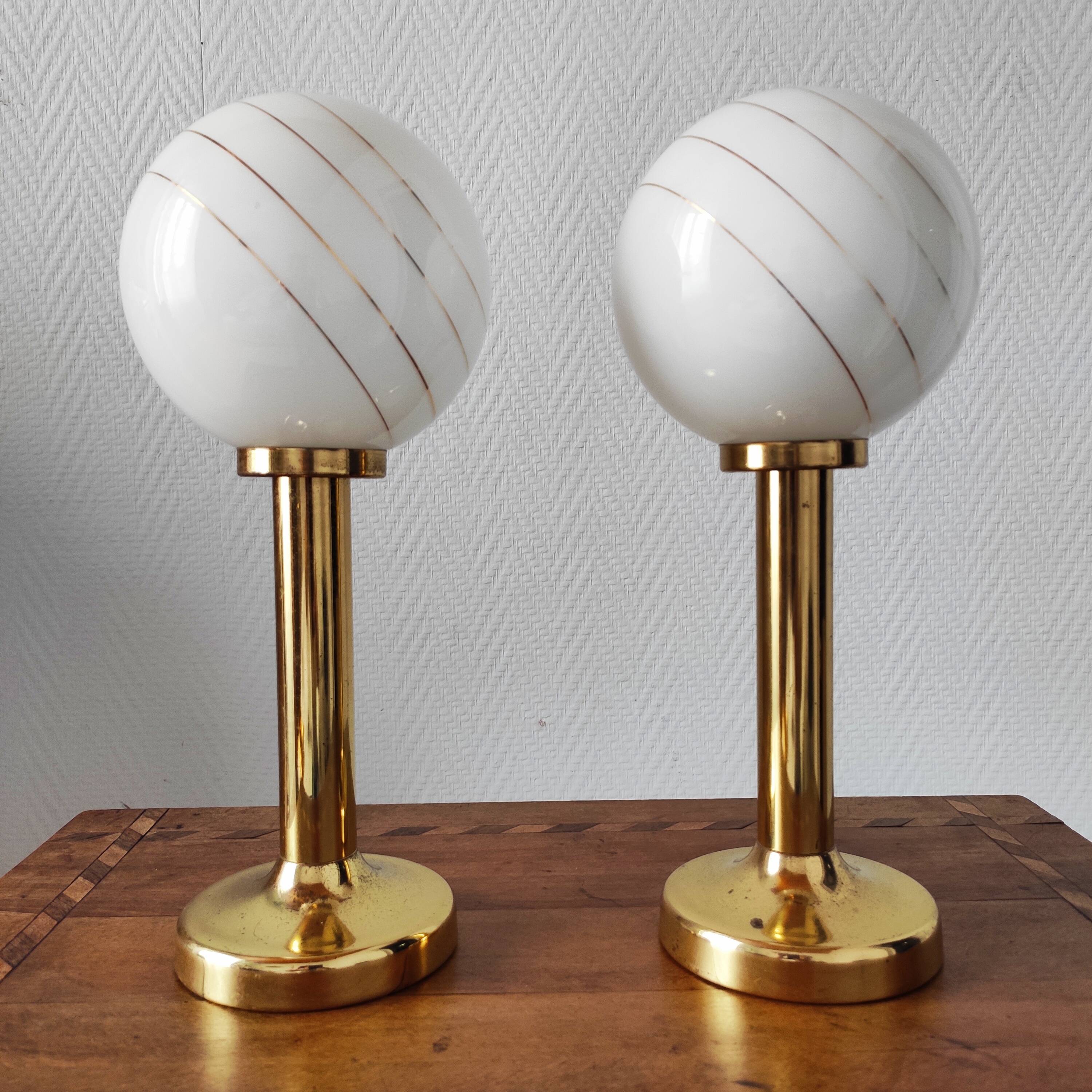 Pair of vintage ball lamps from the 1970s