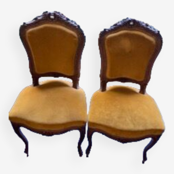 2 chaises velours