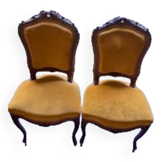 2 chaises velours