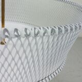 Vintage white metal and brass planter or basked, France 1960s