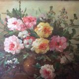 Golden and black frame table