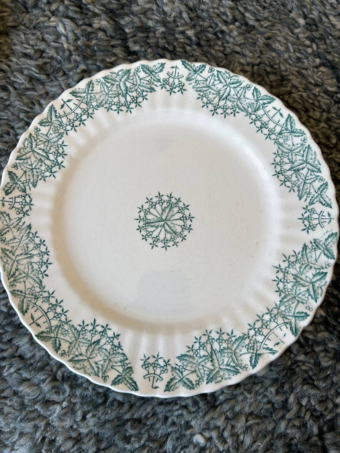 Antique flat plates, Longchamp Antonia ironstone.