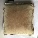 Cow and leather cushion 34x34cm