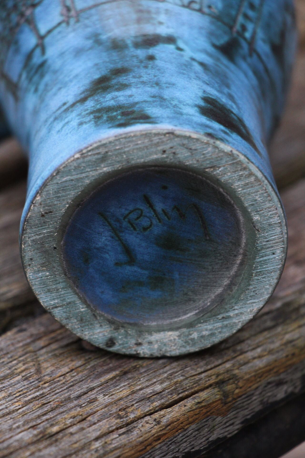 Pitcher - vase by Jacques Blin blue 1950